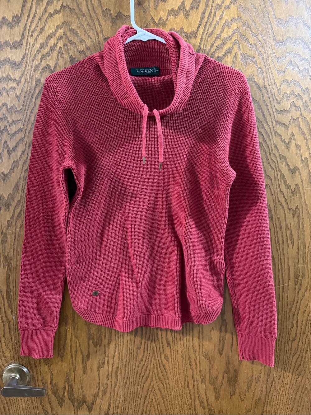 Lauren Ralph Lauren Women’s Medium Red Cowl Neck Knit Sweater